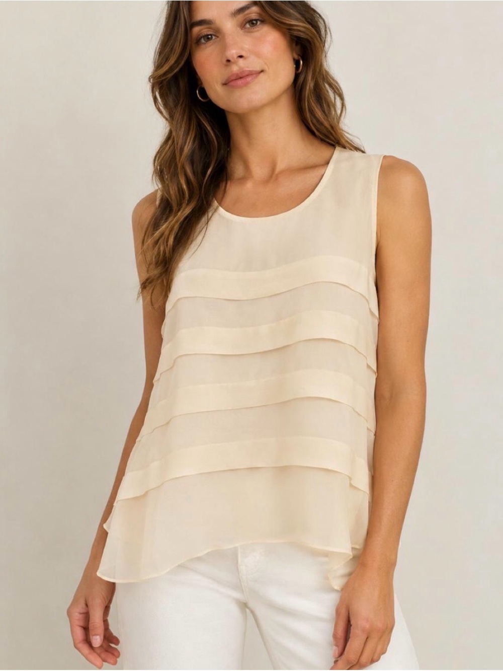 Stella McCartney Silk Blend Tiered Ruffle Tank Top size Medium